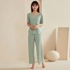 Женский комплект пижамы Ice Silk с короткими рукавами и широкими штанами, комплект летней ультратонкой двухкомпонентной пижамы для дома и сна