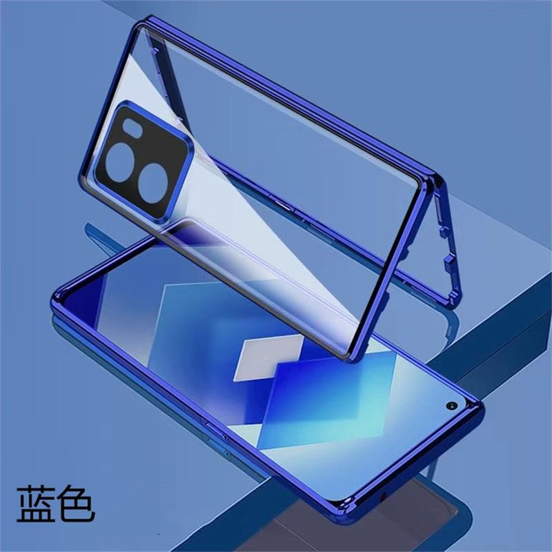 Полный чехол 360 для Oppo Reno 13F 5G, чехол с двусторонней магнитной адсорбцией, металлическая защитная крышка из закаленного стекла для Reno13 FS 4G