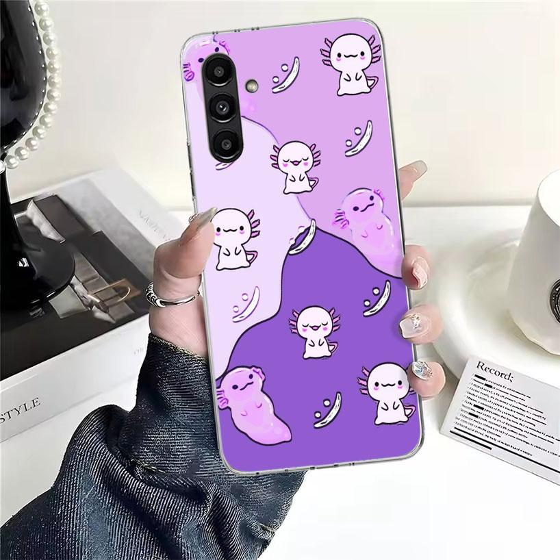 Милый Аксолотль Кавайный Чехол Для Телефона Для Samsung Galaxy A13 A14 A15 A16 A17 A53 A54 A55 A56 A57 A33 A34 A35 A36 A37 A23 A24 A25 A26 Ga