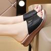 Summer New Women's Shoes Platform Open-toed Slippers Korean Version Soft-soled Outdoor Cool Slippers Beach Mother Shoes Wedge Heel