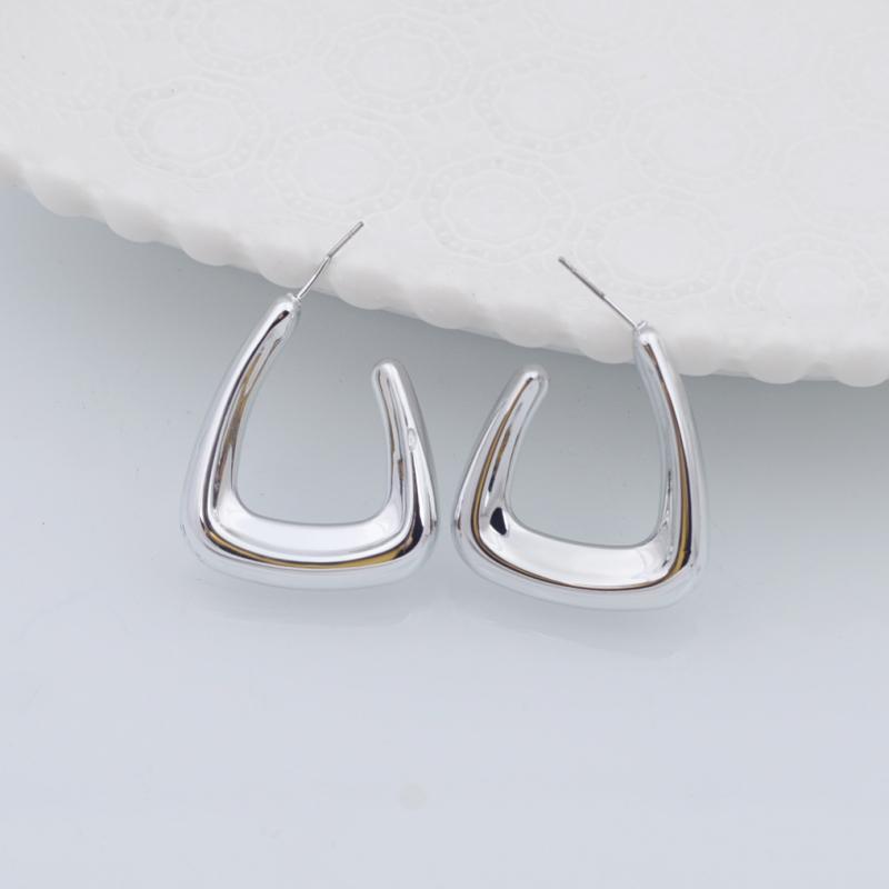 Большие геометрические U-образные трапециевидные серьги золотого цвета с гладкими каплями CCB для женщин, минимализм, гипербола, модные украшения для вечеринок