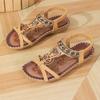 Bohemian Spring 2024 Rhinestone Flower Open-Toed Sandals for Outdoor Beach