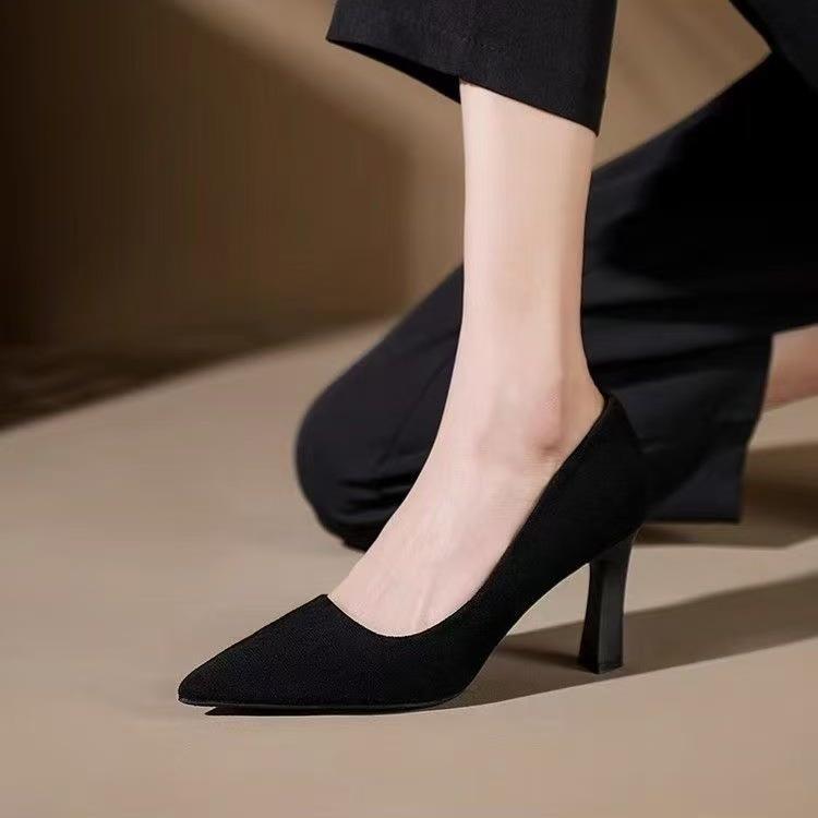 High Heels Women's Shoes Etiquette Soft Sole Tired Feet Flight Attendant Commuter French Single Shoes Formal Black Occupation Not Tired Work Shoes