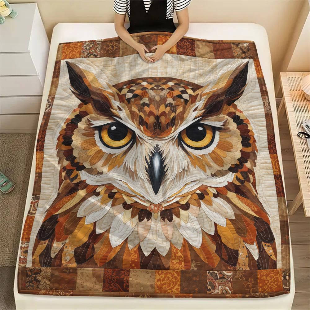 1PC Quilt Art Print Flannel Blanket, High quality Comfortable for All Seasons, Home Decor, Warmth and Comfort, Perfect for Christmas Gifts
