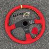 JDM Modified Style Suede Steering Wheel 14inch Flat Dish Racing Tuning Steering Wheel for Universal