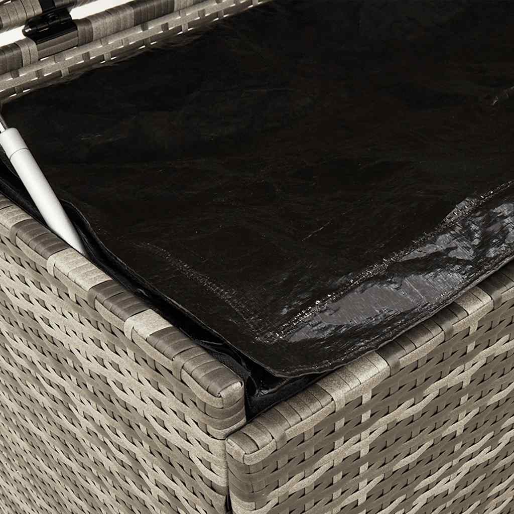 Garden Storage Box with Wheels Gray 160 x 55 x 75 cm Poly Rattan