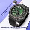 GA-2100 Резиновый ремешок для часов Камуфляжный корпус Для Casio Ga-b2100 Ga2100 Ga2110 GM2100 Мужские Спортивные часы Металлический безель Ремешок Аксессуары