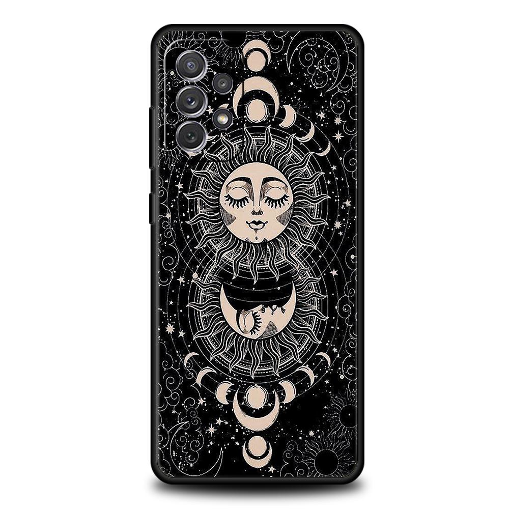 Астрологический чехол для телефона 'Солнце, Луна, Облака' для Samsung Galaxy A13 A14 A54 A73 A34 A51 A71 A22 A23 A32 A52 A01 A31 A41 Мягкий чехол