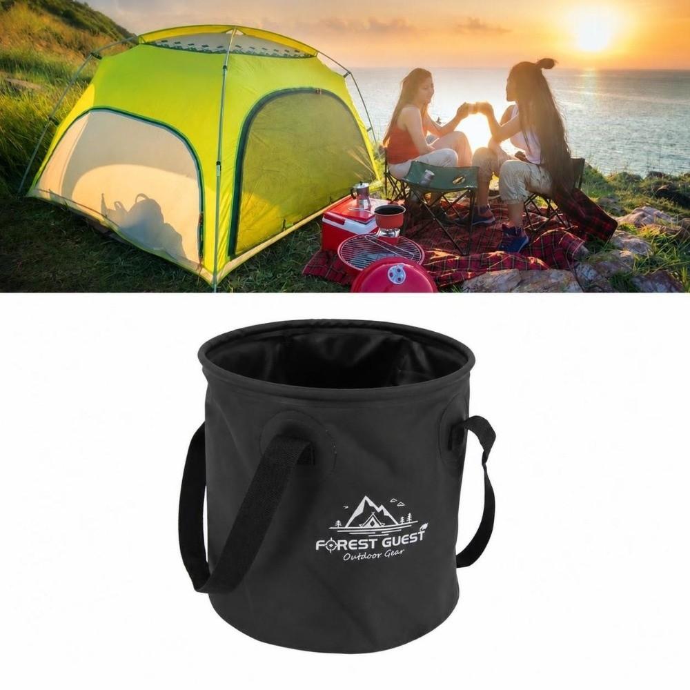 PVC Mesh Fabric Folding Water Bucket 10L Capacity Foldable Bucket Outdoor Use