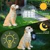 Outdoor Decors Garden Statue Cute Dog Figurine with Solar Light Waterproof Sculpture Gift for Patio Yard Porch