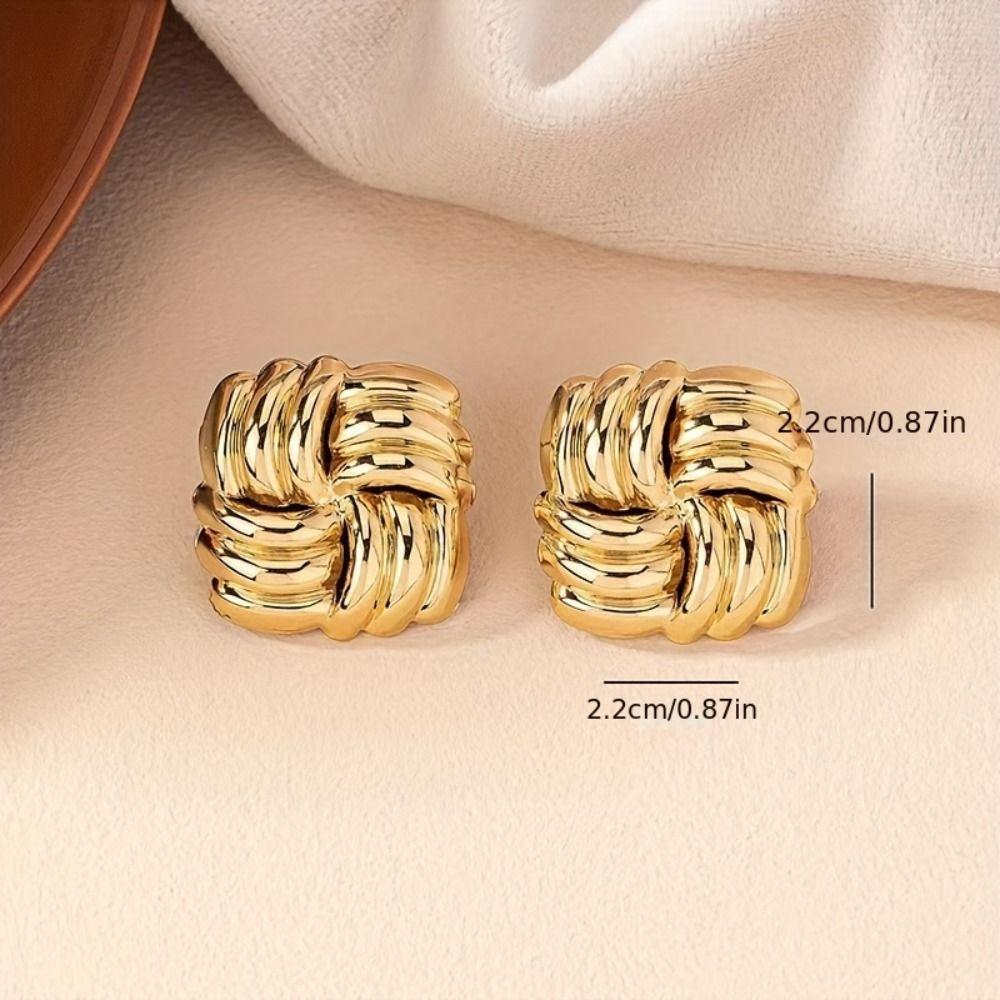 Винтажные серьги-гвоздики с волнами, витые серьги из цинкового сплава, модные серьги-гвоздики на каждый день