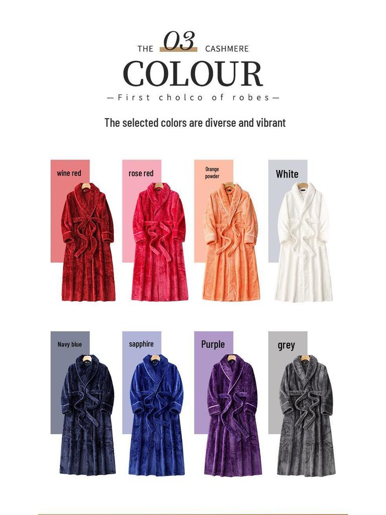 Роскошные утолщенные осенне-зимние парные халаты в стиле отеля - мужской и женский длинный велюровый халат