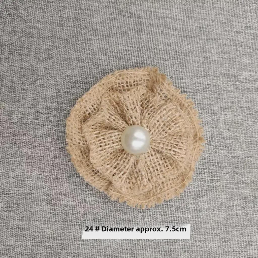 Льняная цветочная корзина ручной работы: 3D-украшение для шляпы в виде розового банта для поделок своими руками и в детском саду