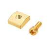 Guitar Locking Nut Clamp and Screw Metal Guitar String Block Nut Fitting Gold for Tremolo Bridge, 3 Pieces