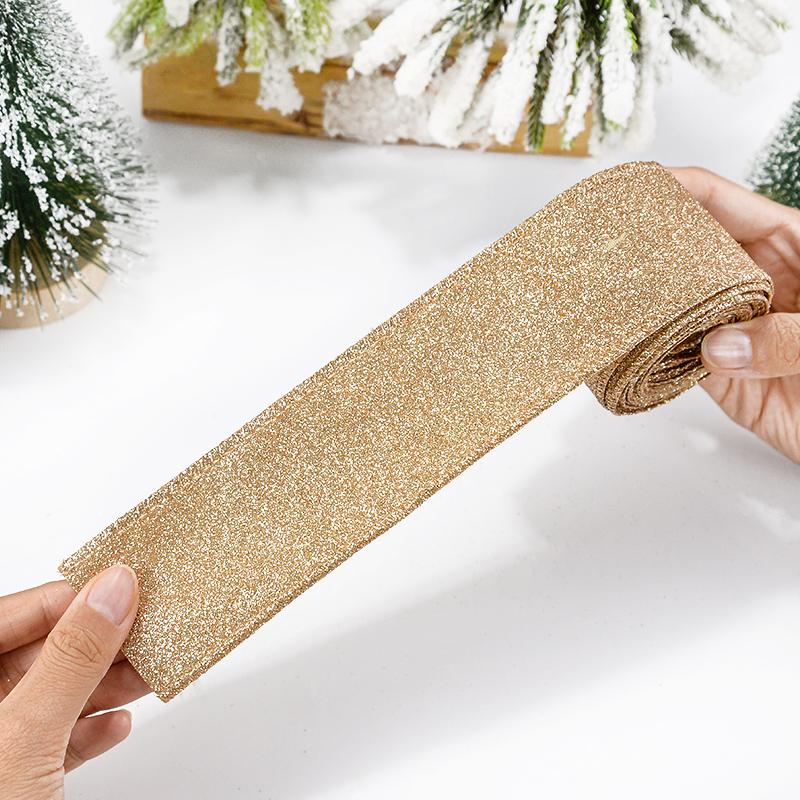 5 метров золотых лент цвета шампанского, рождественские поделки своими руками, банты, полиэстеровая лента, елочные украшения, новогодние подарки, упаковка