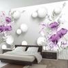 Modern 3D Stereo Relief Purple Calla Lily Flower Mural Wallpaper Living Room Bedroom Romantic Home Decor Wall Painting Fresco