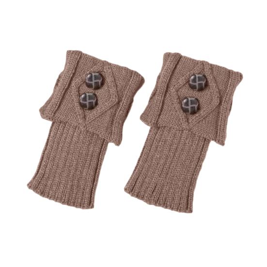Women Leg Warmers Knitted Gaiters with Buttons Warm Boot Cuff Sock Girl Short Boot Cuffs for Autumn Winter Daily Outings Street Dating