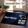 Custom Rug Derby County Pattern Print Name Text Soft Non‑Slip Floor Carpet for Home Indoor Decoration