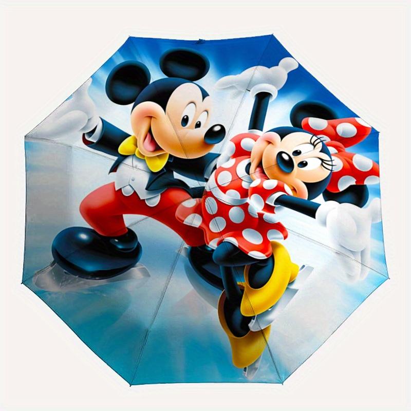 1pc Mickey Mouse, Minnie Mouse Automatic Folding Umbrella, 8-Rib Portable & Foldable Design, Highqualityy0722019