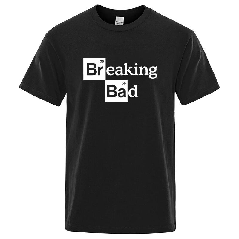 S5XL Summer Mens High Quality100cotton O Neck Heisenberg Men Tshirt Short Sleeve Casual Breaking Bad Print T Shirt For Men
