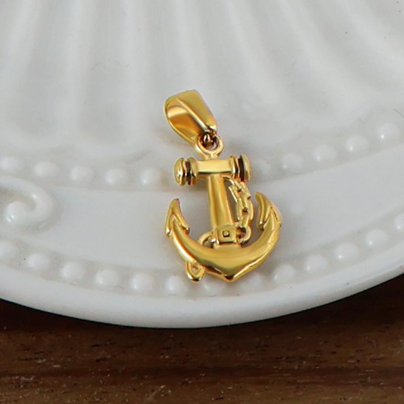 Yori 2Pcs Stainless Steel Key Heart Anchor Cross Pendant Vacuum Electroplating 18K Gold Color Preserving in Furnace