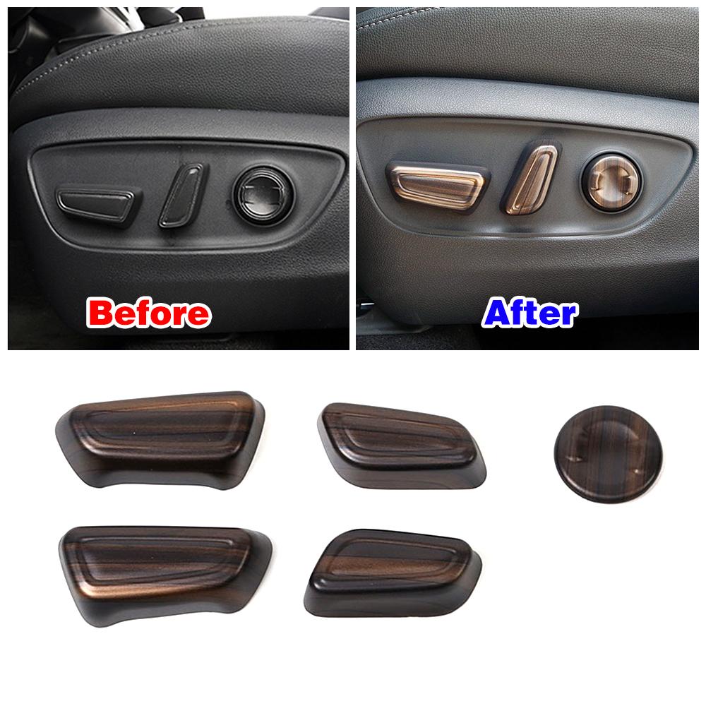 Для Toyota Highlander XU70 2024 Цвет карбонового волокна Накладка на кнопку переключателя регулировки сиденья ABS Аксессуары для интерьера автомобиля Украсить