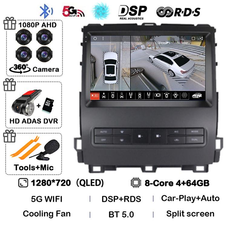 Android 14 Car Radio For Toyota Land Cruiser Prado 120 For Lexus GX470 GX 470 J120 2002-2009 Multimedia Video GPS Player Stereo