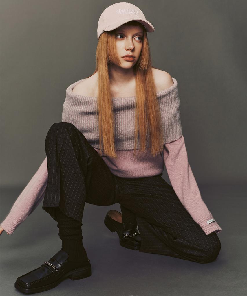 INSTANTFUNK Wool Off-Shoulder Knit