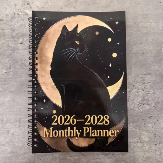 Ежемесячник на 2026-2028 годы Книга-планировщик на 3 года Янв. 2026 - Дек. Календарь на 36 месяцев 2028 года с переплетом на двойной спирали для школьной работы