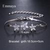 Emmaya Fashion AAA Cubic Zircon White Flower Adjustable Bracelets For Woman Elegance Luxury Wedding Party Birthday Gift