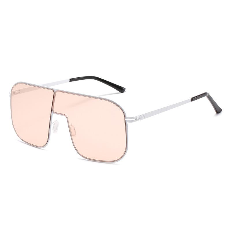 New large frame sunglasses, European and American personalized metal frame glasses Internet celebrity INS fashion sunglasses women