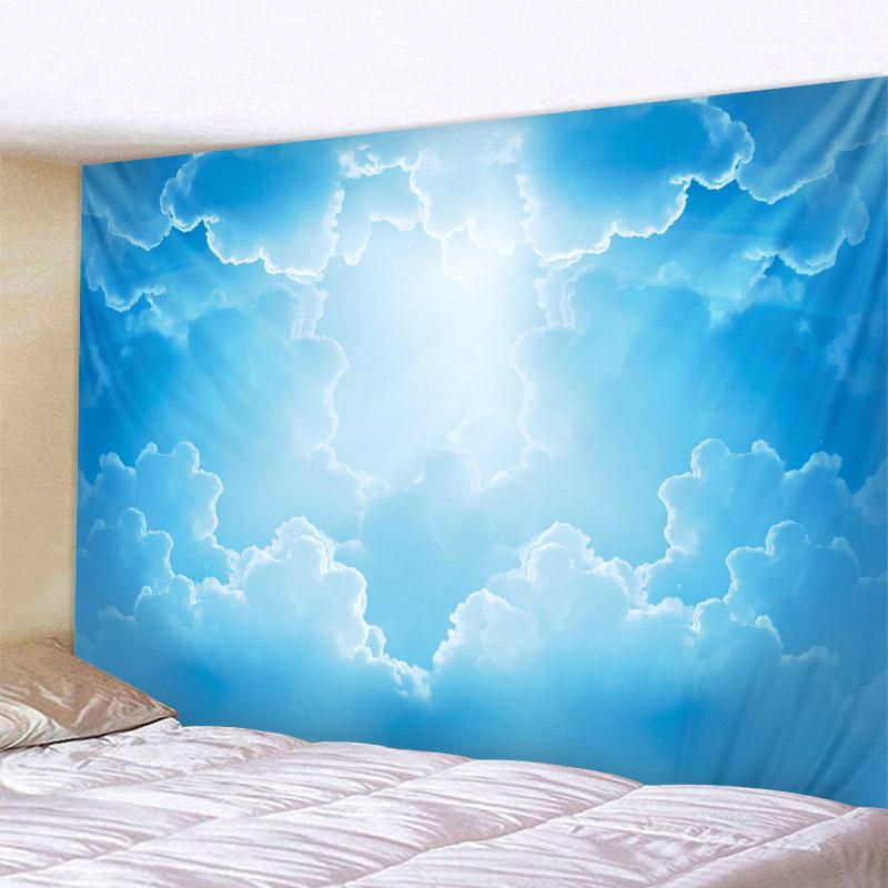 Blue Sky White Cloud Tapestry Wall Hanging Sunset Dusk Sunset Tapestry Background Cloth Bohemian Room Aesthetics Home Decoration