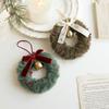 Плюшевый Рождественский Венок Лента Бант Колокольчик Подвеска для Елки Украшение Окно Рождественская Атмосфера Подвесное Украшение Аксессуары