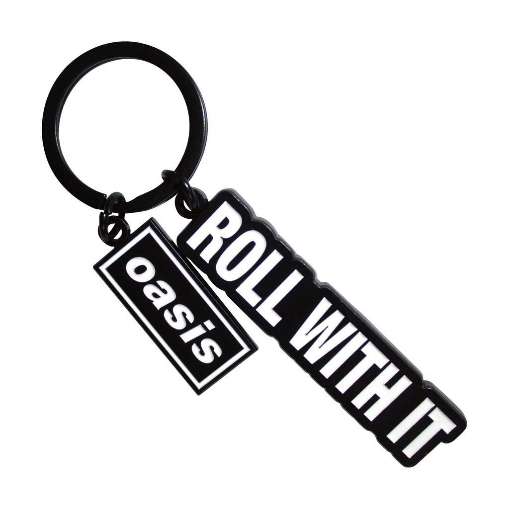 Oasis Roll With It Logo Keyring