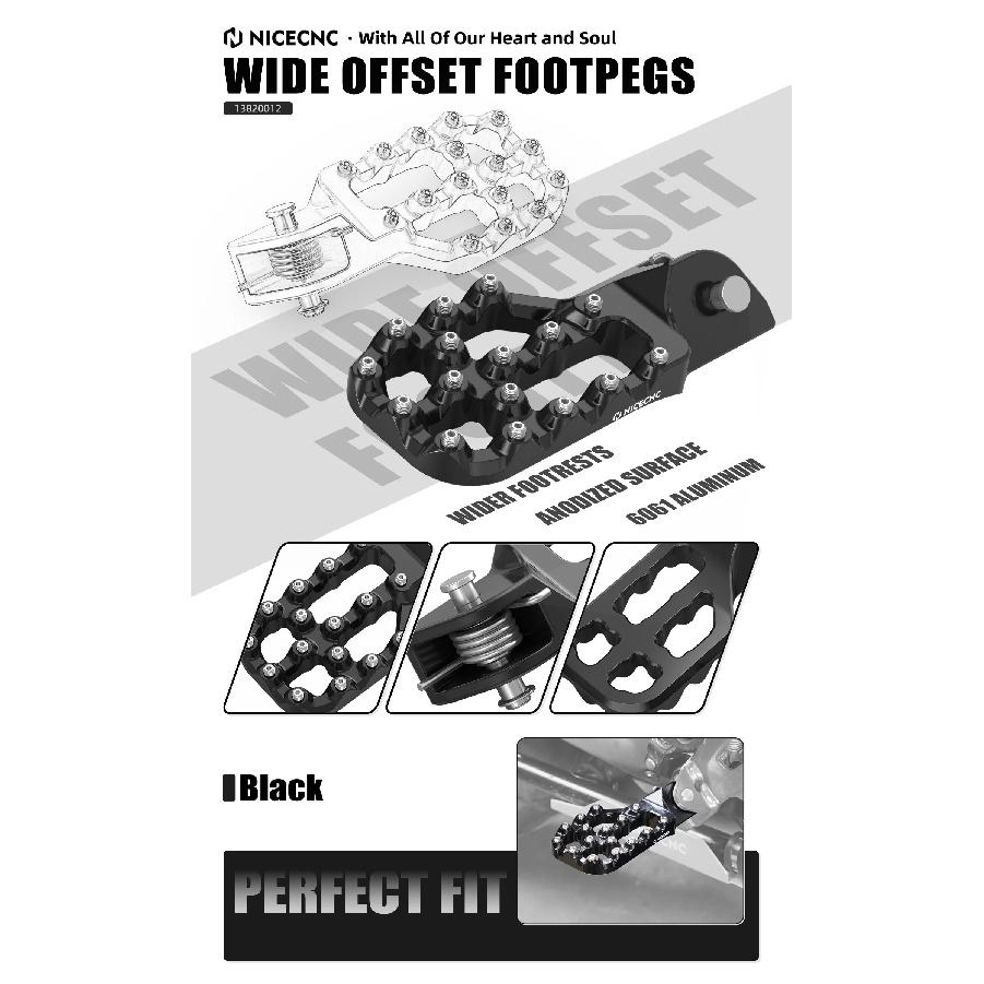 NICECNC For BMW R1250GS Adventure R 1250 GS 2019-2024 Wide Footpegs Footrests For BMW R1200GS Adventure R 1200 GS 2013-2018