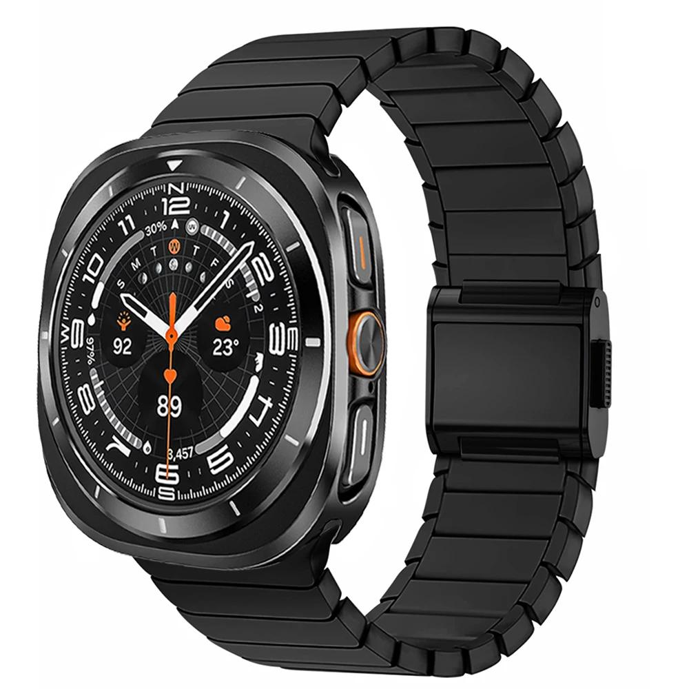 Titanium Band Aluminum Alloy Case for Samsung Galaxy Ultra Watch 47mm Magnetic Strap for GALAXY Ultra 7 Men Bracelet Accessories