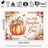 2D Floral & Butterfly Pumpkin Backdrop for Autumn Baby Shower and 1st Birthday Decor