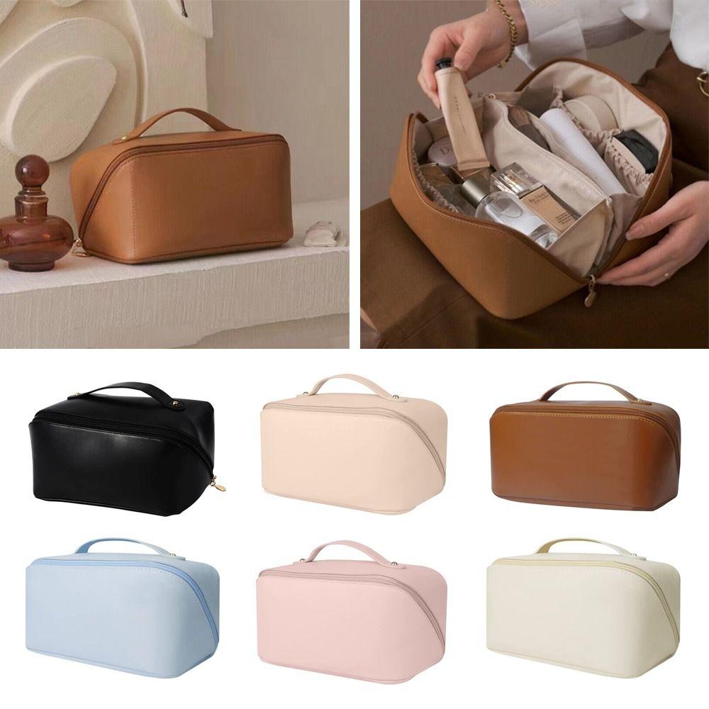 PU Leather Waterproof Big Space Cosmetic Bags Large Capacity Makeup Bags Toiletry Organizer Bags