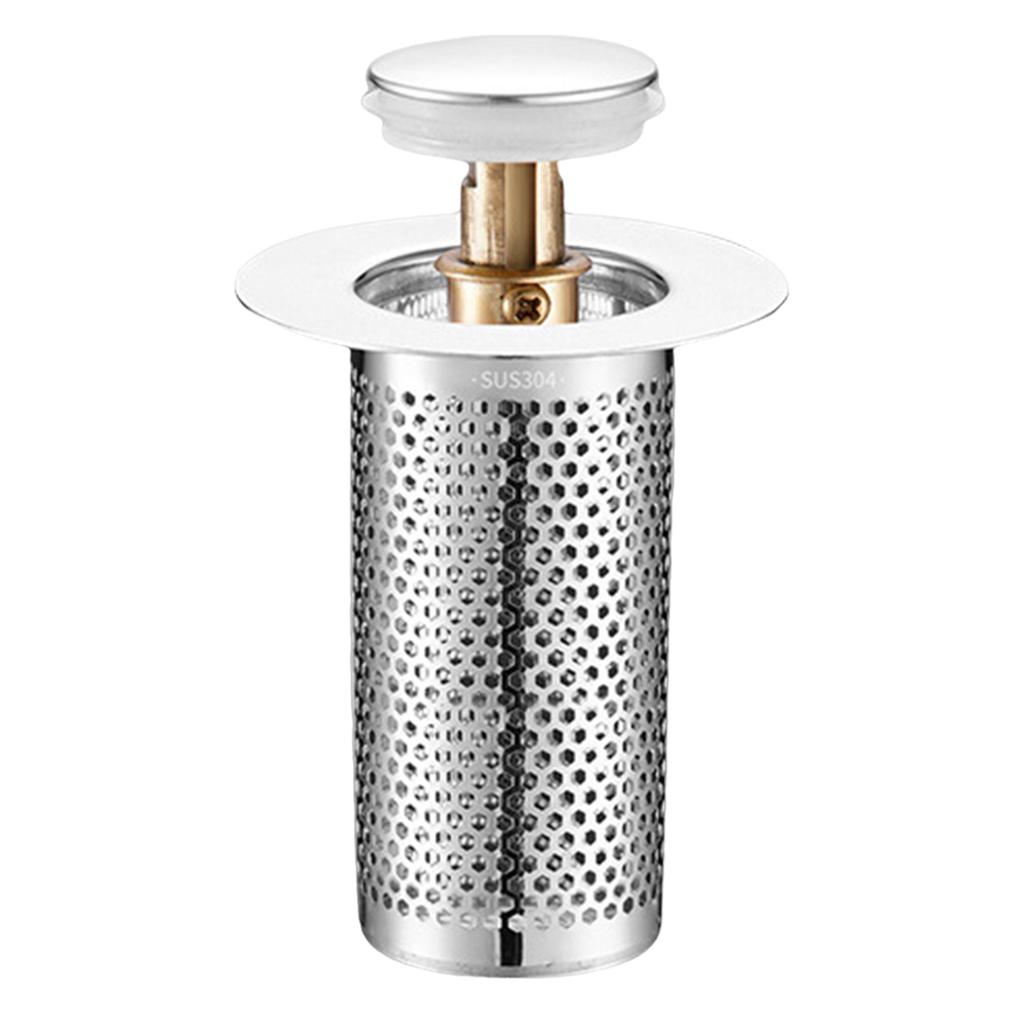 Bathroom Sink Plug Stopper Stainless Steel Filter Basket Sink Drain Hair Catcher for Washroom Restroom Kitchen