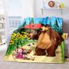 Russian animation Fairy Tale Masha and the Bear Cartoon Blanket Soft Four Seasons Home Bed Blanket Sofa Cover Office Napping Picnic Blanket M3
