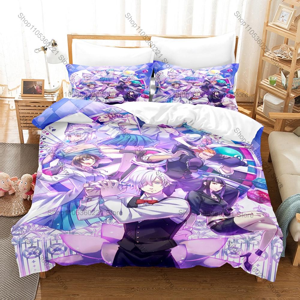 Decim Chiyuki Death Parade Mysterious Bar Game Print Duvet Cover + 2 Pillowcases Anime Fans 3pcs Bedding Set