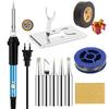 Электрический паяльник 16-в-1 мощностью 60 Вт с регулируемой температурой, сменной головкой паяльника, набором для сварки ручек-паяльников