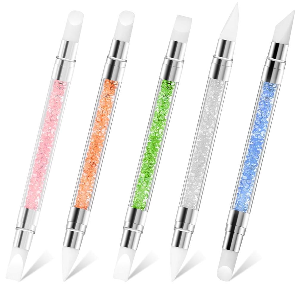 LINMANDA 5/36 Pcs Nail Art Design Brushes Nail Dotting Tools Fine Liner Brushes Double Painting Brushes Silicone Nail Art Tools