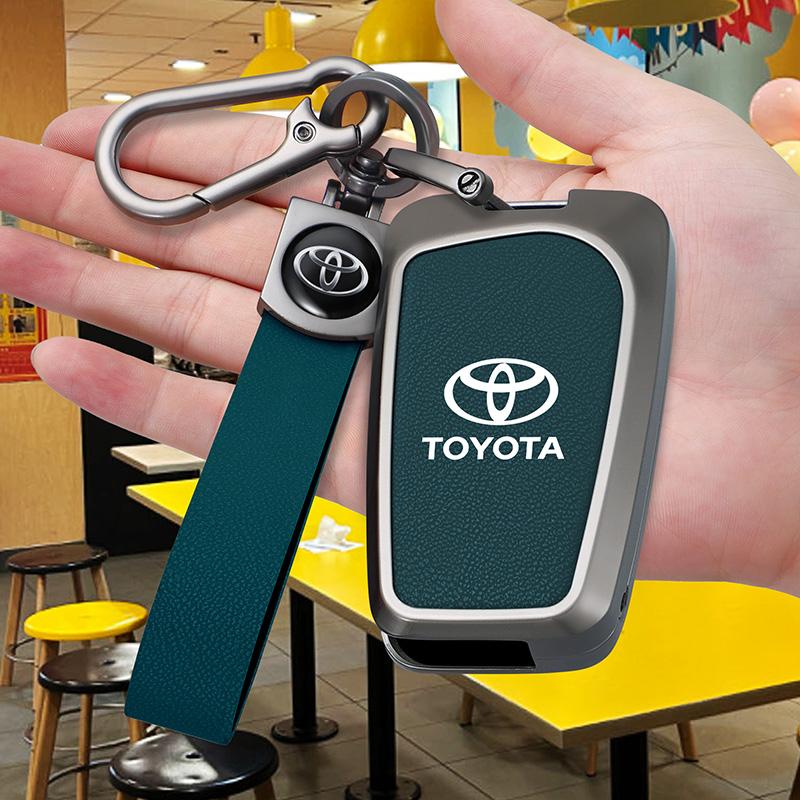 2026 Hot For Toyota Hub Caps New Zinc Alloy Leather Car Key Case Cover For Toyota Auris Corolla Reiz Avensis Verso Yaris Aygo Ra