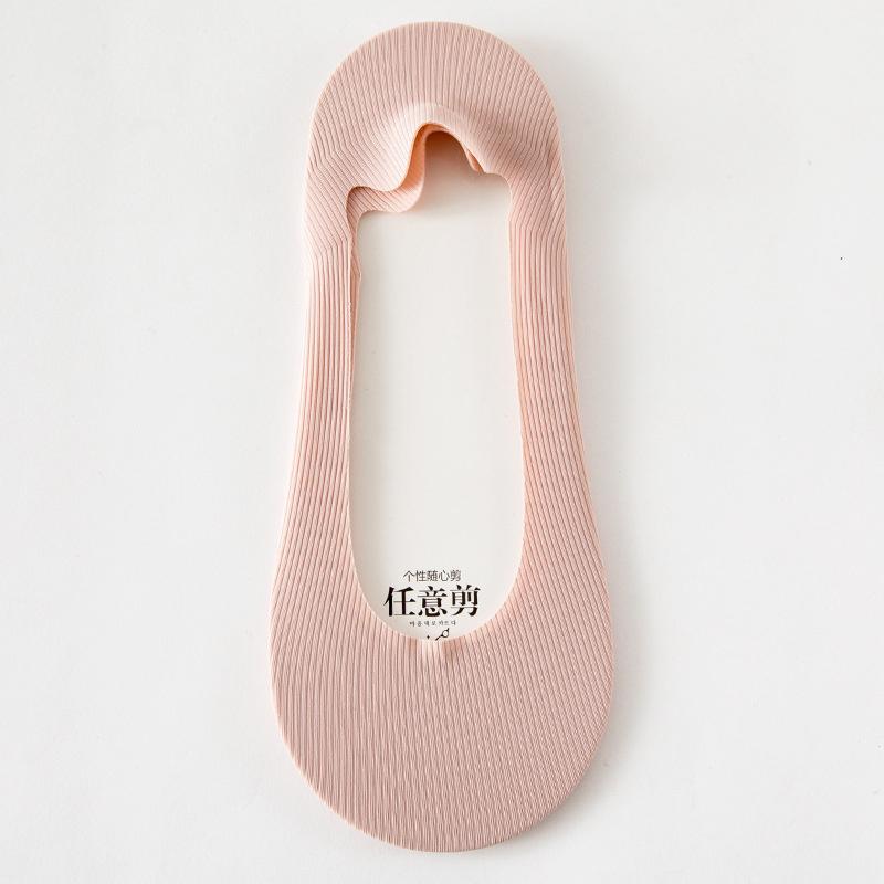 Носки женские, хлопковые, невидимые, летние, тонкие, дышащие, мягкие, силиконовые, нескользящие, модные, на высоком каблуке, носки-лодочки, носки на подошве, 5 пар