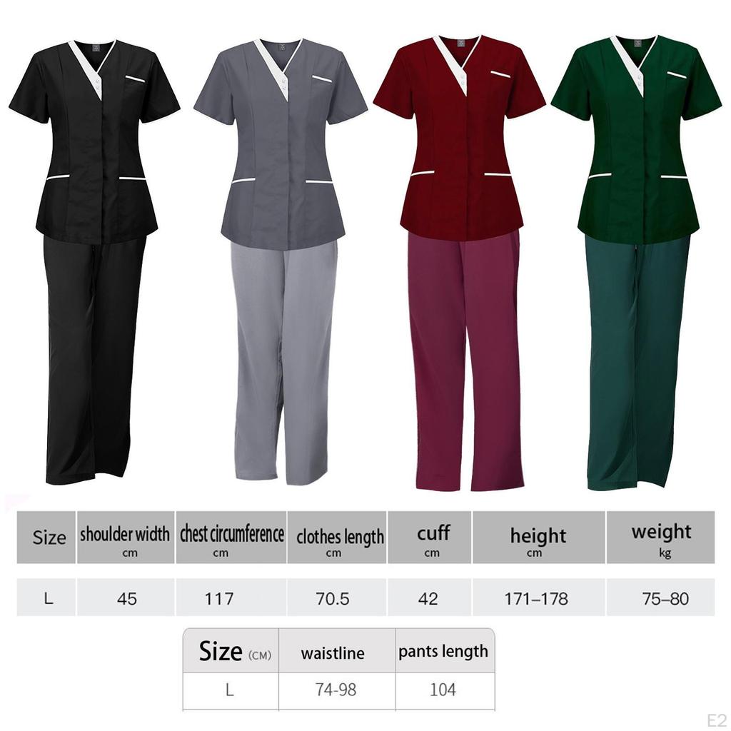 Медицинская форма Женские костюмы-скрабы Дышащий Удобный Доктор с карманами, Костюм медсестры Верх