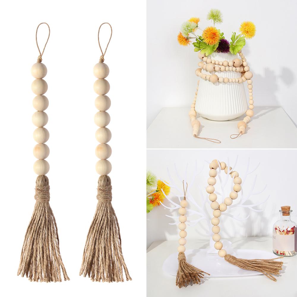 Праздничный фермерский деревенский деревенский деревянный бисерный гирлянда настенный декор для дома молитвенные четки