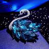 Animal Shaped Jewelry Sparkling Swan Brooch for Women, Rhinestone Decorative Lapel Dazzling Zircon Brooches Pin, Suits Coats Sweaters Fashion
