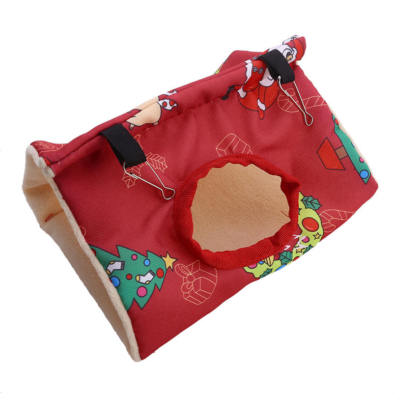 Милый Рождественский Зимний Теплый Дом-Гнездо для Птиц, Подвесной Гамак для Маленьких Питомцев, Укрытие для Птиц, Спальное Место, Пушистый для Попугая, Волнистого Попугайчика, Корелл