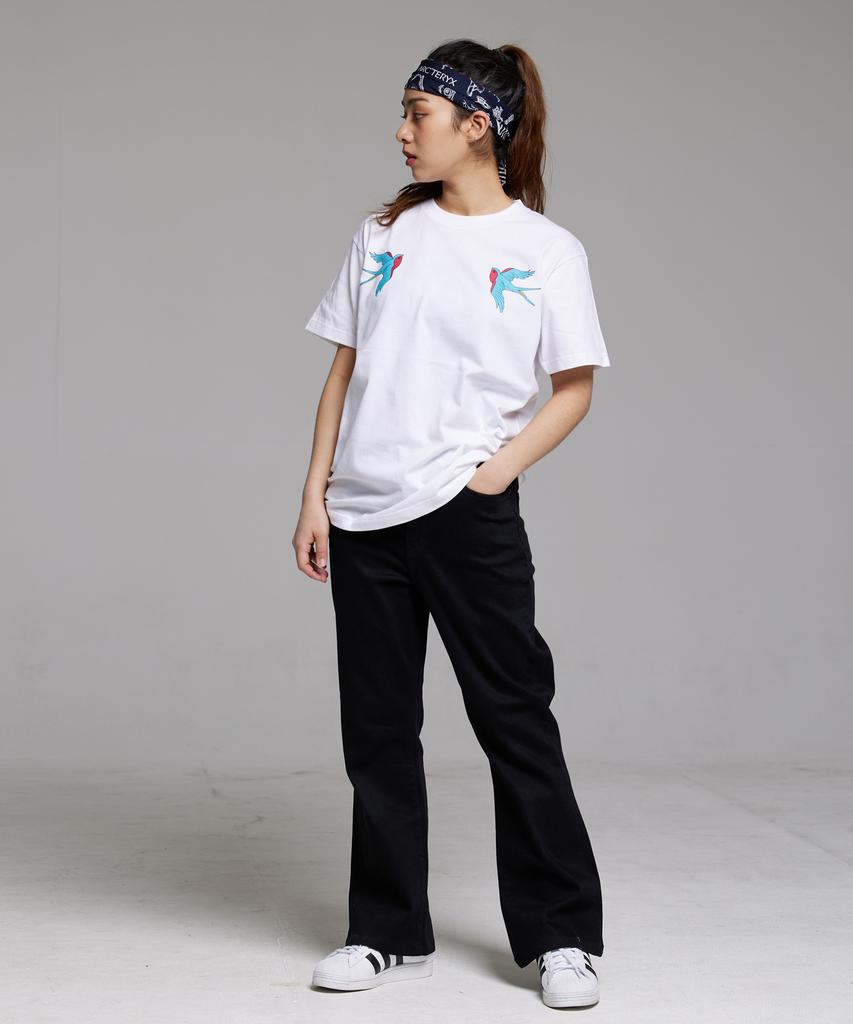 CREAM SODA LAB Swallow Twin Short Sleeve Tee White